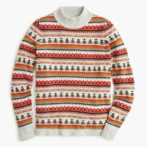 J. Crew Mockneck Fair Isle sweater